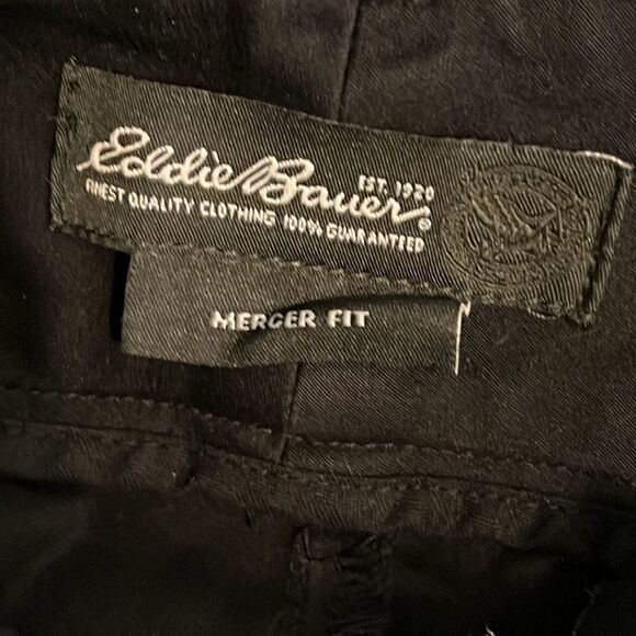 Eddie Bauer Capri Pants Mercer Fit Cropped Relaxed Zip Front Black Cotton 10 - Picture 10 of 12